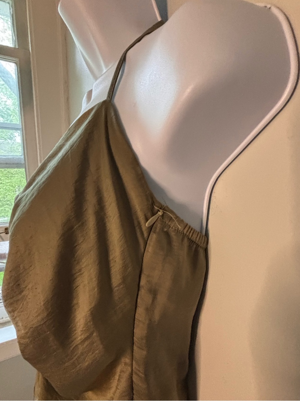 Princess Polly Satin Ruched Halter Mini Dress Olive SZ 8 Y2K Clubcore - Picture 5 of 8